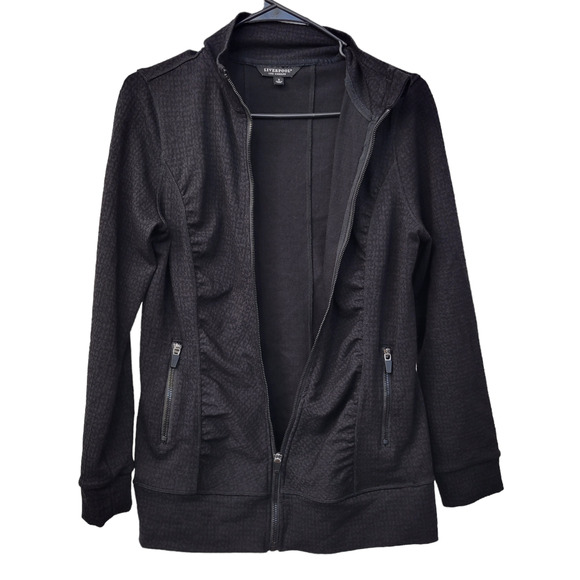 Liverpool Seamed Stretch Sculpt Full Zip Textured Sweatshirt Women Sz S - Picture 2 of 6